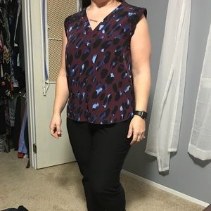 Maroon print top